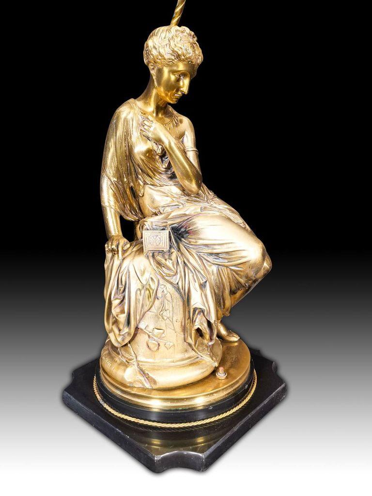 Tabelle gilde bronze lampe signiert salmson
Über schwarzem belgischem Marmor.
19. Jahrhundert
Größe: Gesamthöhe 110 cm, nur die Bronze 50 cm hoch
Guter Zustand.