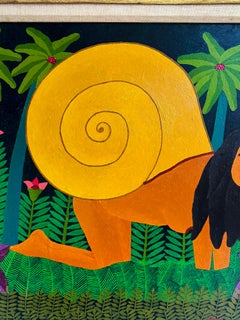 Snail Woman Jungle Fantasy  - Haitian Master like Henri Rousseau