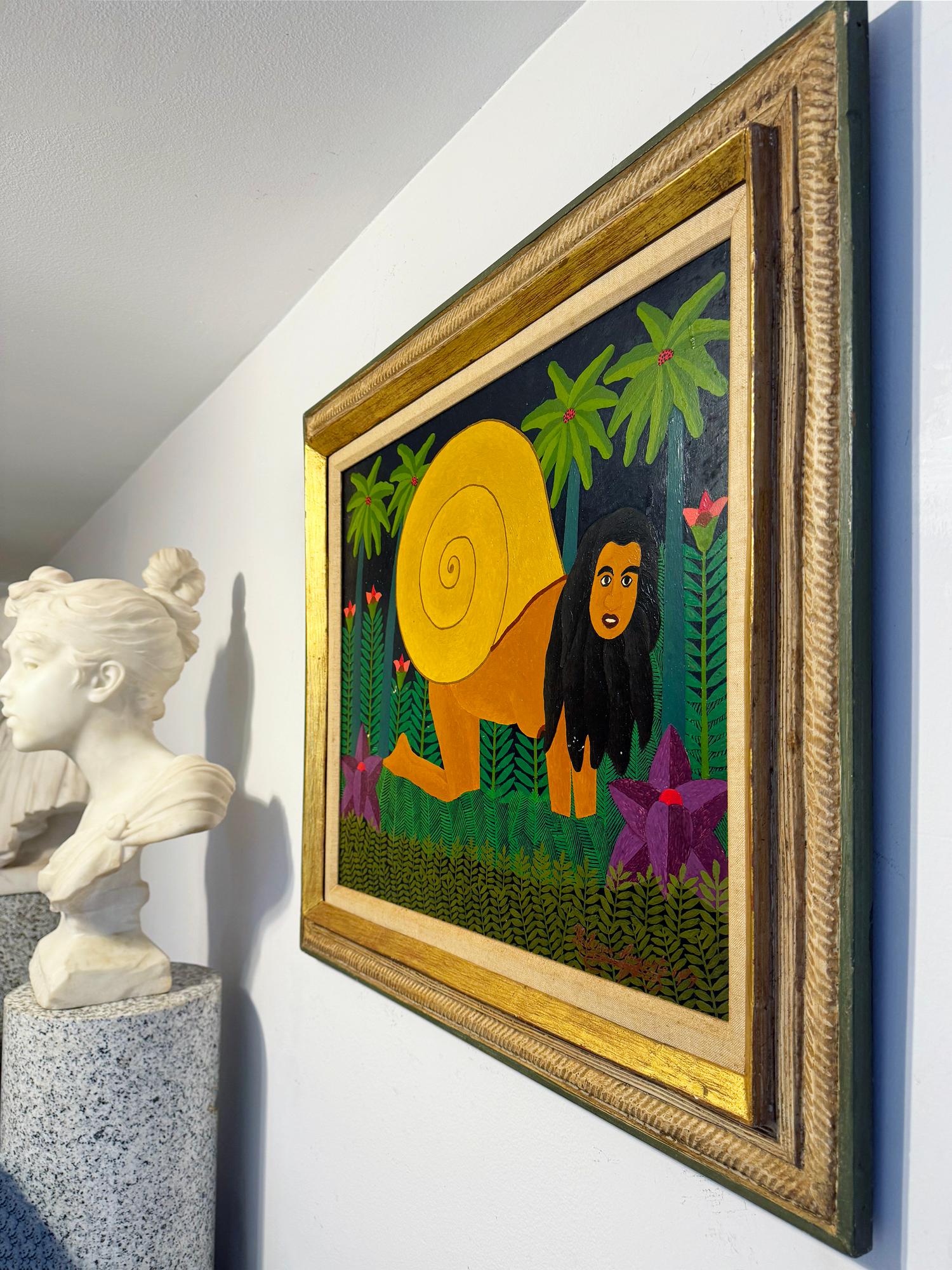Snail Woman Jungle Fantasy  - Haitian Master like Henri Rousseau For Sale 1