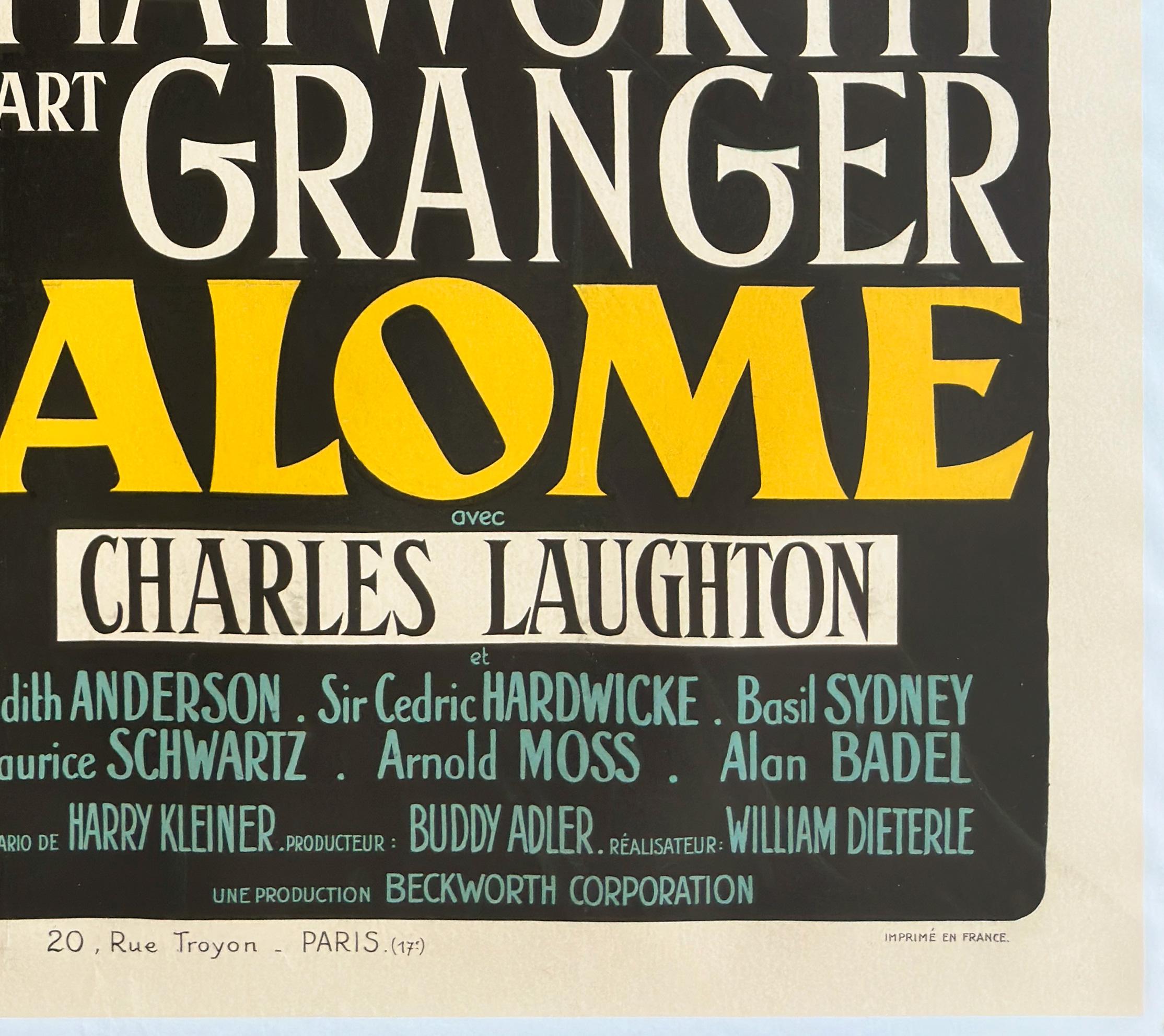 Linen SALOME 1953 French Grande Film Movie Poster, BORIS GRINSSON For Sale