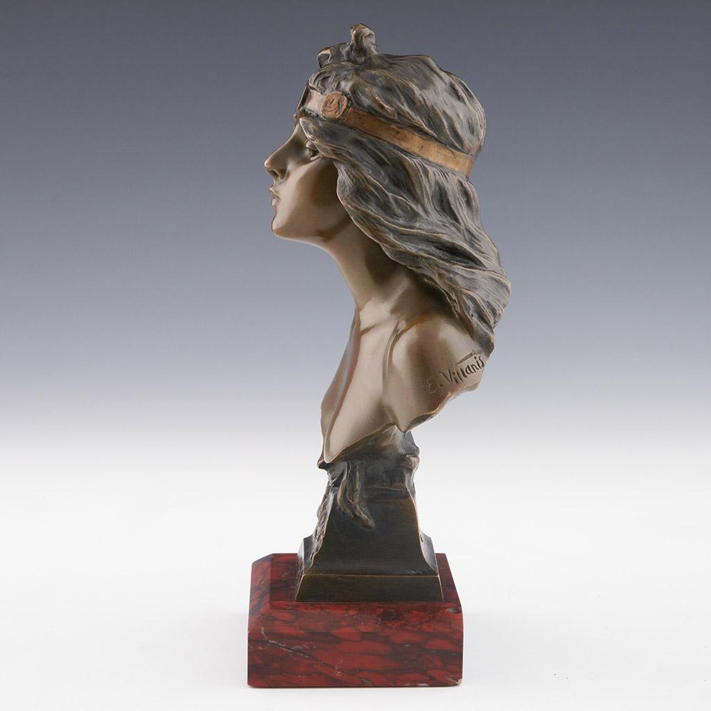 French 'Salome' Original Art Nouveau Bronze Bust by Emmanuel Villanis