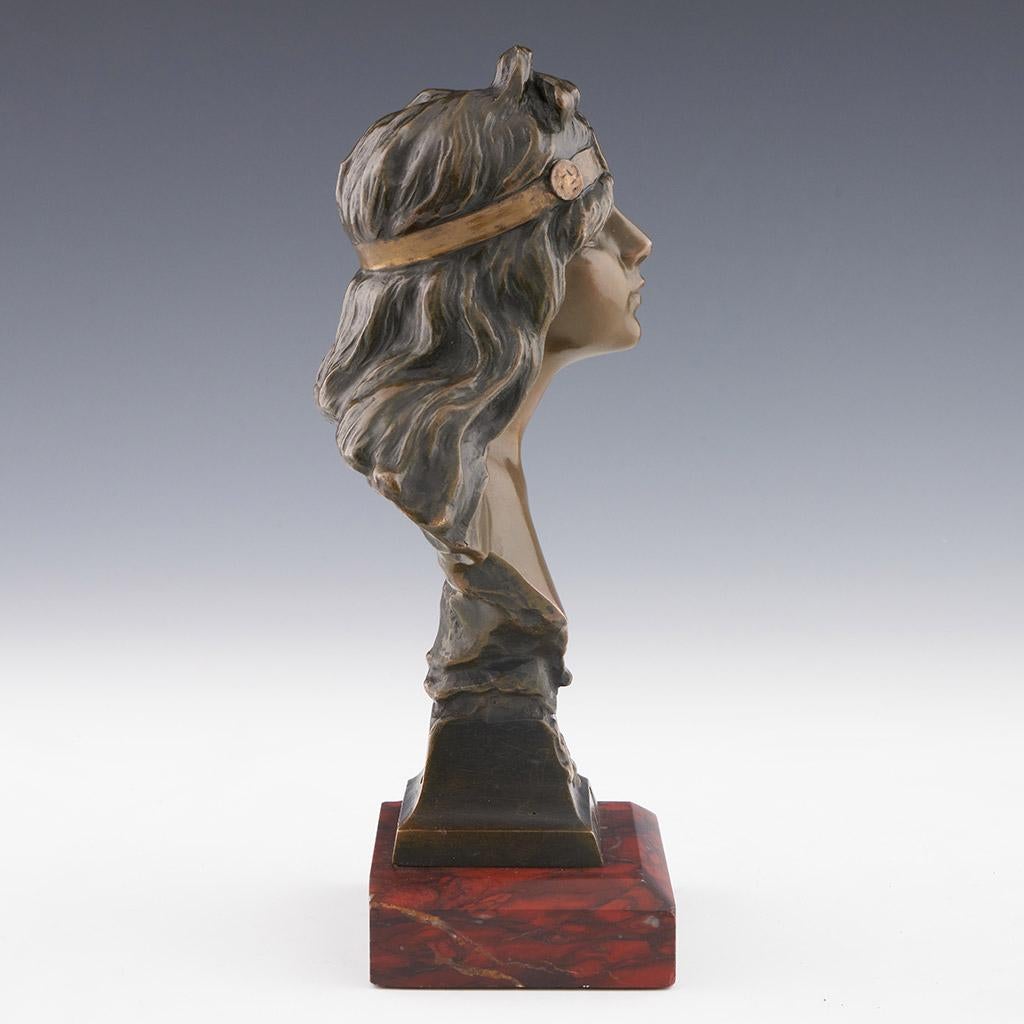 'Salome' Original Art Nouveau Bronze Bust by Emmanuel Villanis 2