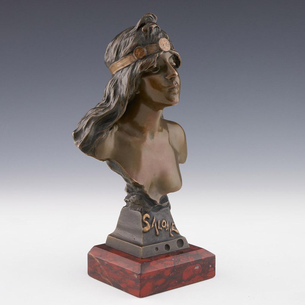 'Salome' Original Art Nouveau Bronze Bust by Emmanuel Villanis 3