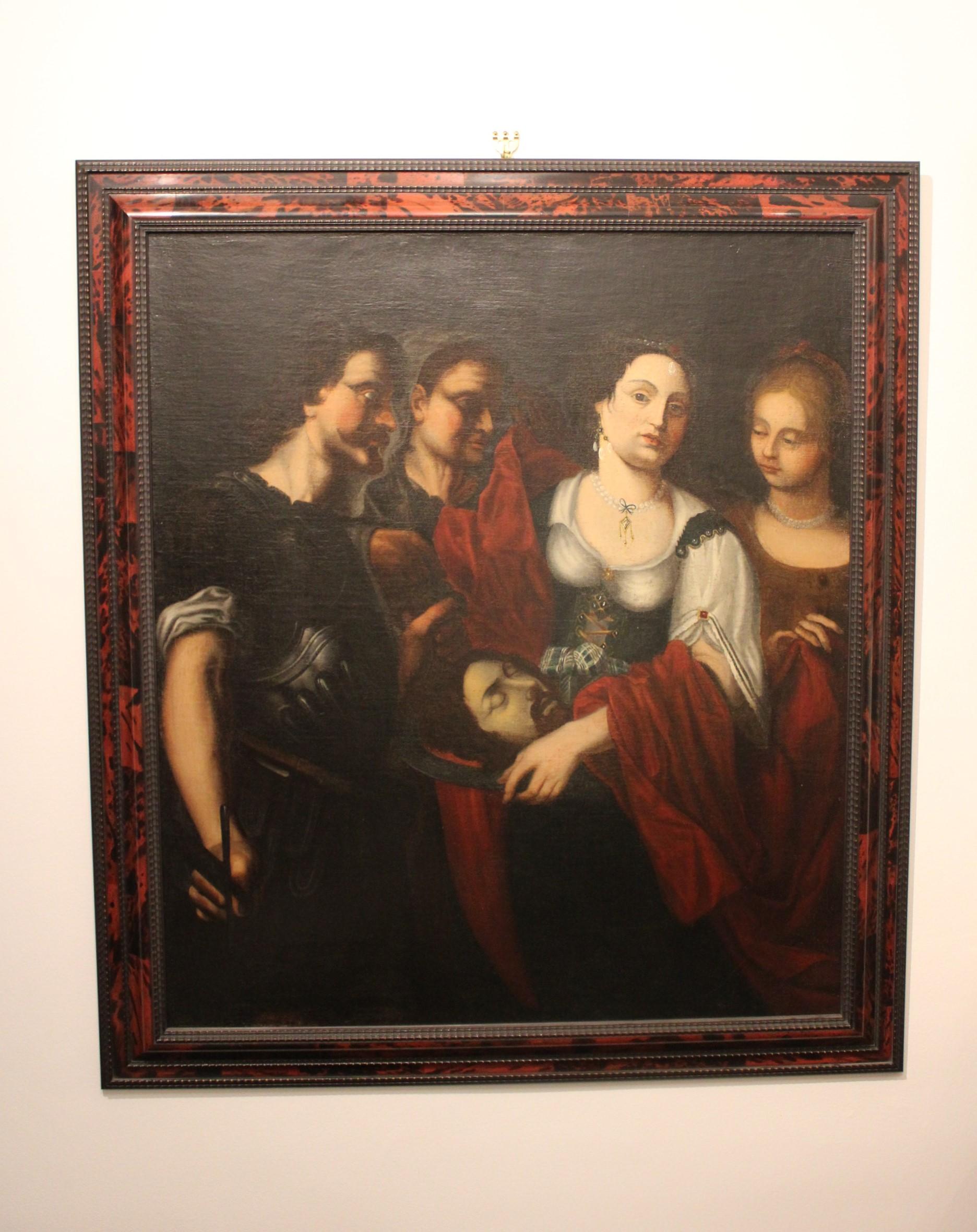 Salome empfängt das Haupt von Saint John the Baptist
Gemälde aus dem 17. Jahrhundert

Maße des Rahmens: 115 x 133 x 6 cm