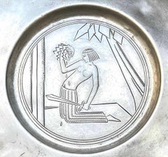 "Salome with Head of John the Baptist", Unique Art Deco Charger, Ericson