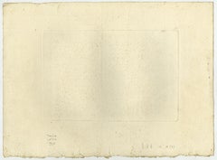 Landschaft mit Brücke und Schloss von Salomon Gessner – Radierung – 18. Jahrhundert