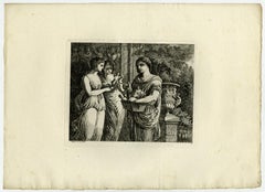Merchant sells statue of god of love by Salomon Gessner - Etching - 18th Century