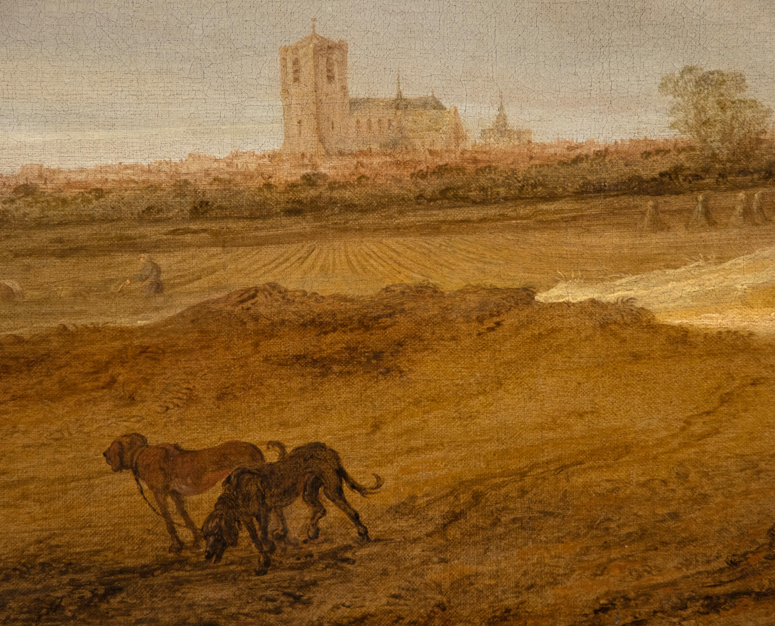 A Dune Landscape mit ruhenden Figuren und einem Paar zu Pferd, eine Ansicht von Nijme (Alte Meister), Painting, von Salomon van Ruysdael