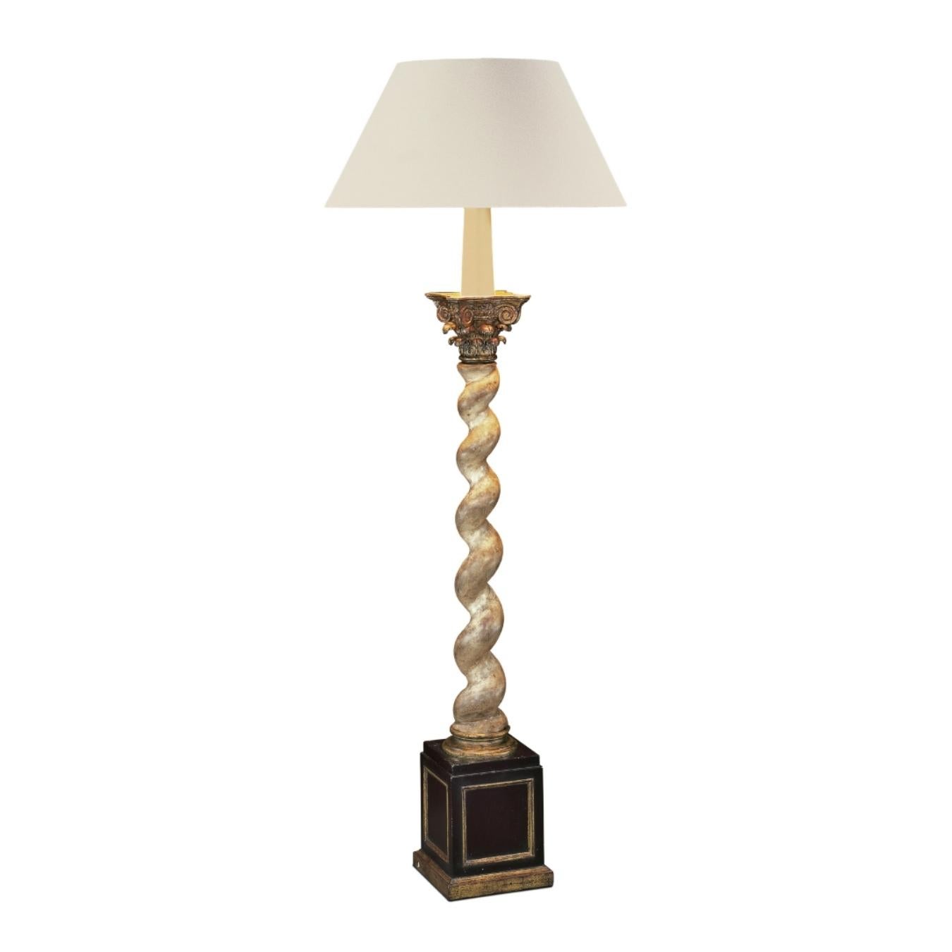 Salomonic Twist Lamp Inspired by Columns with Twisted Shaft & Corinthian Capital In New Condition For Sale In Bosques de las Lomas, MX