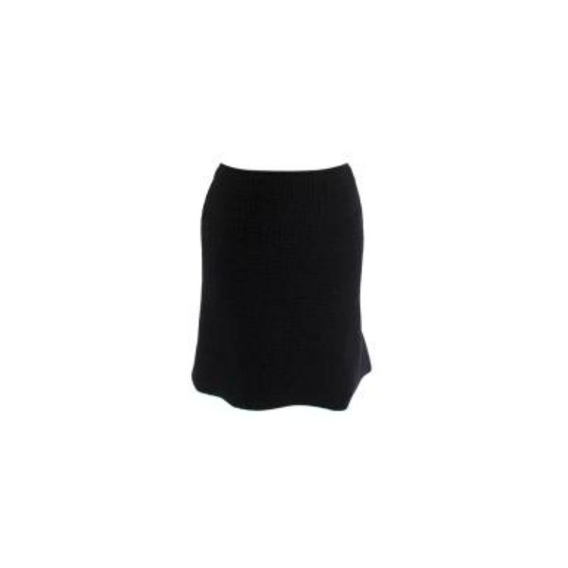 Salon 02 Black Wool Knitted Top & Skirt For Sale 1