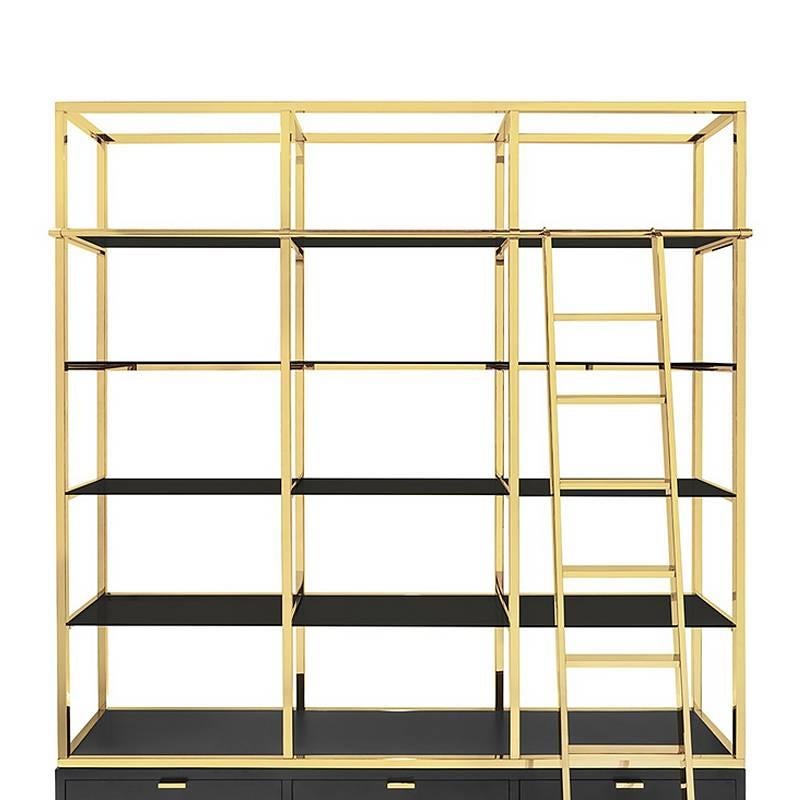 gold bookcases