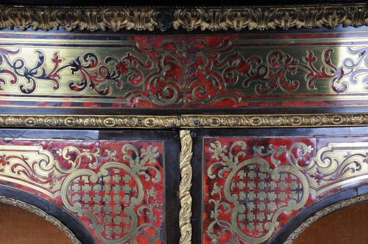 Salon Boulle-Kommode, Kommode Napoleon III., Paris (Ebonisiert) im Angebot