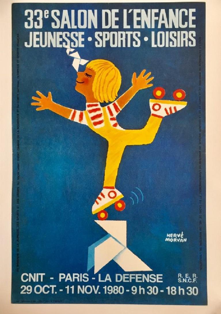 Salon de l’enfance, Jeunesse, Sports, Loisirs Original Vintage Poster In Good Condition For Sale In Melbourne, Victoria