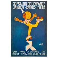 Salon de l'enfance, Jeunesse, Sports, Loisirs Poster originale d'epoca