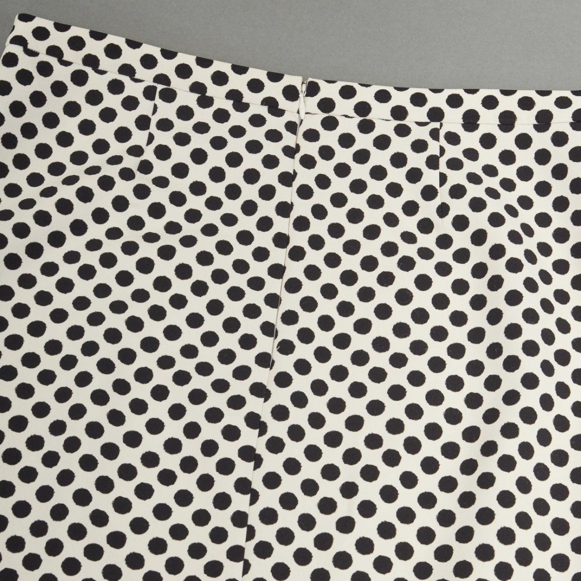 De las mujeres SALONI cream black polka dot bias ruffle kick hem midi skirt US12 XL en venta