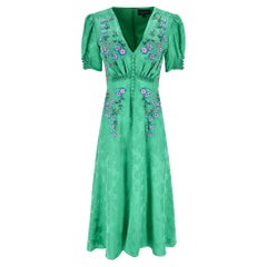 Saloni Floral Embroidered Silk Dress