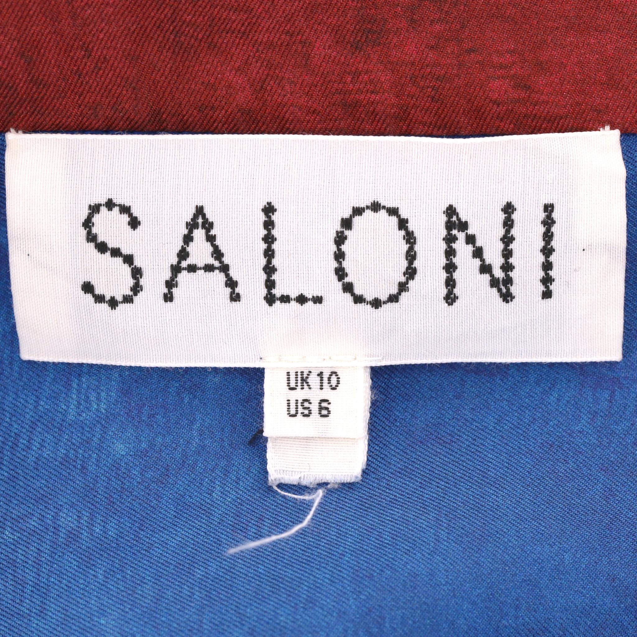 Saloni - Robe en soie plissée imprimée Lotus en vente 1
