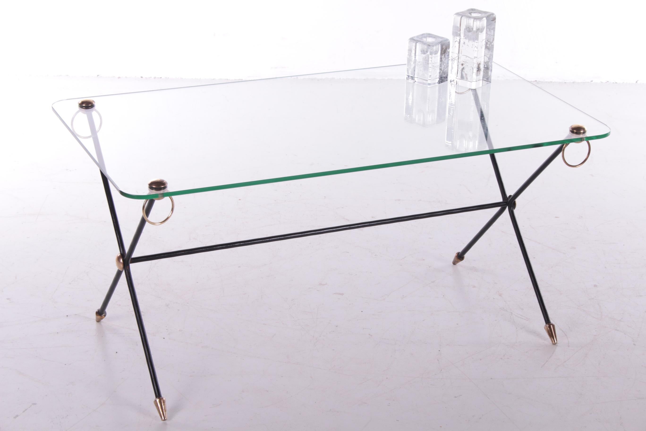 Salontable or Coffee Table from Jacques Adnet X-Base Model 1960 For Sale 4