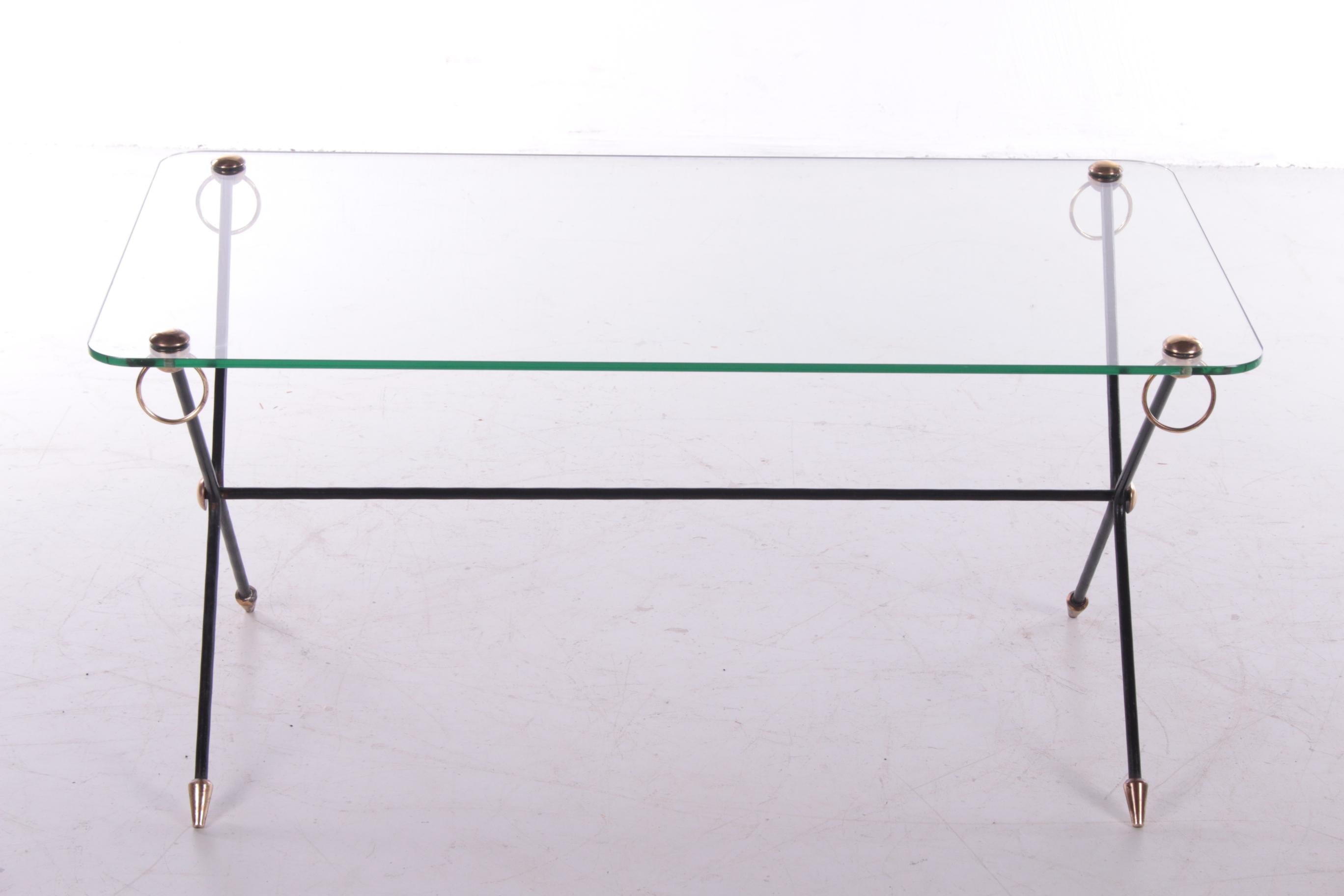 Mid-20th Century Salontable or Coffee Table from Jacques Adnet X-Base Model 1960 For Sale