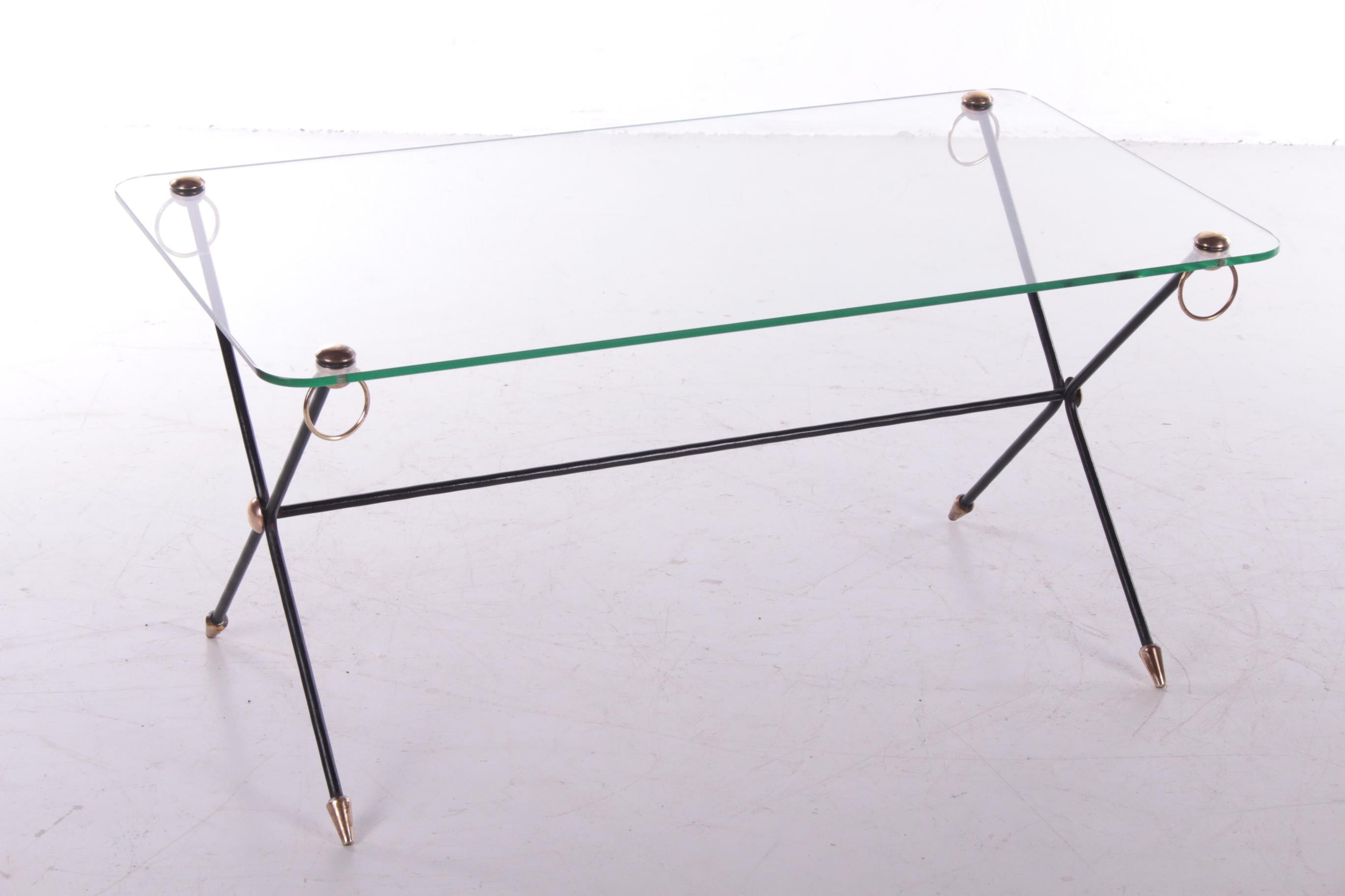 Salontable or Coffee Table from Jacques Adnet X-Base Model 1960 For Sale 1