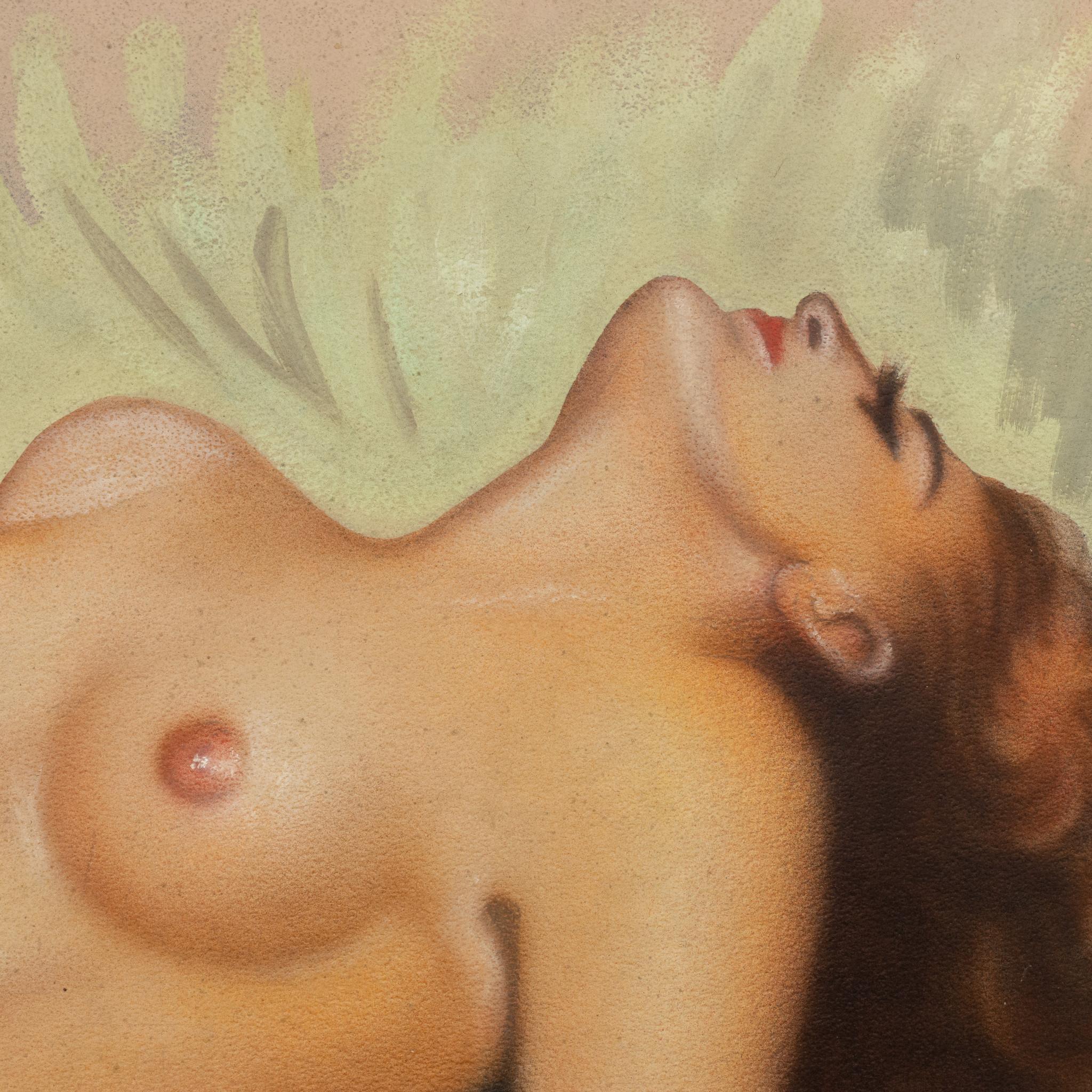 Saloon Akt Originalgemälde von Lou Bowlds im Zustand „Gut“ im Angebot in Coeur d'Alene, ID