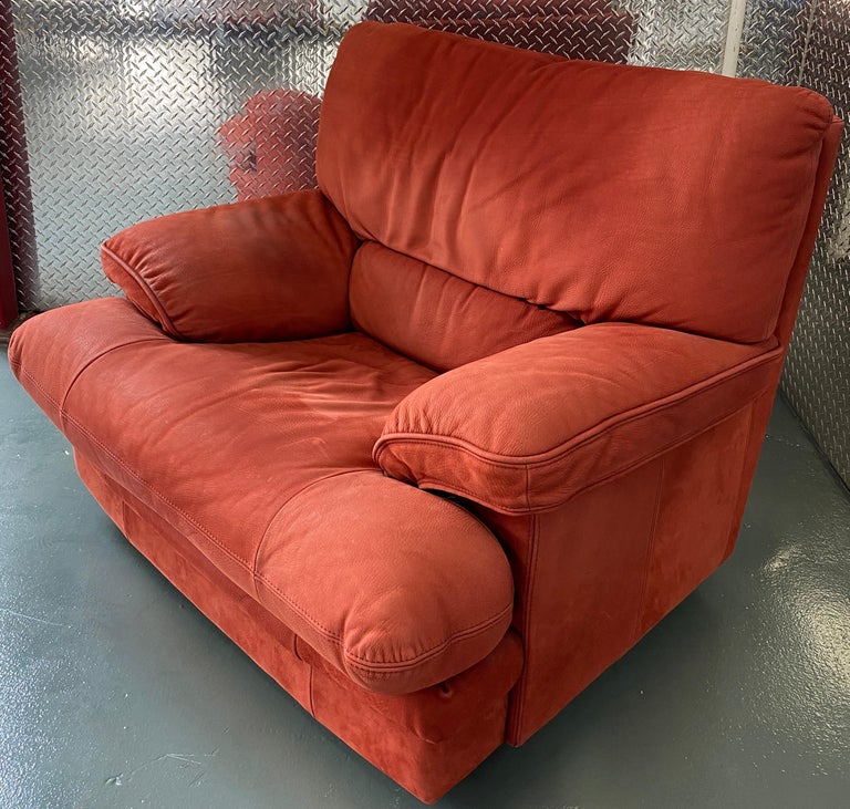 Salotti Italian Leather Seater Sofa and Lounge Chair Set at 1stDibs