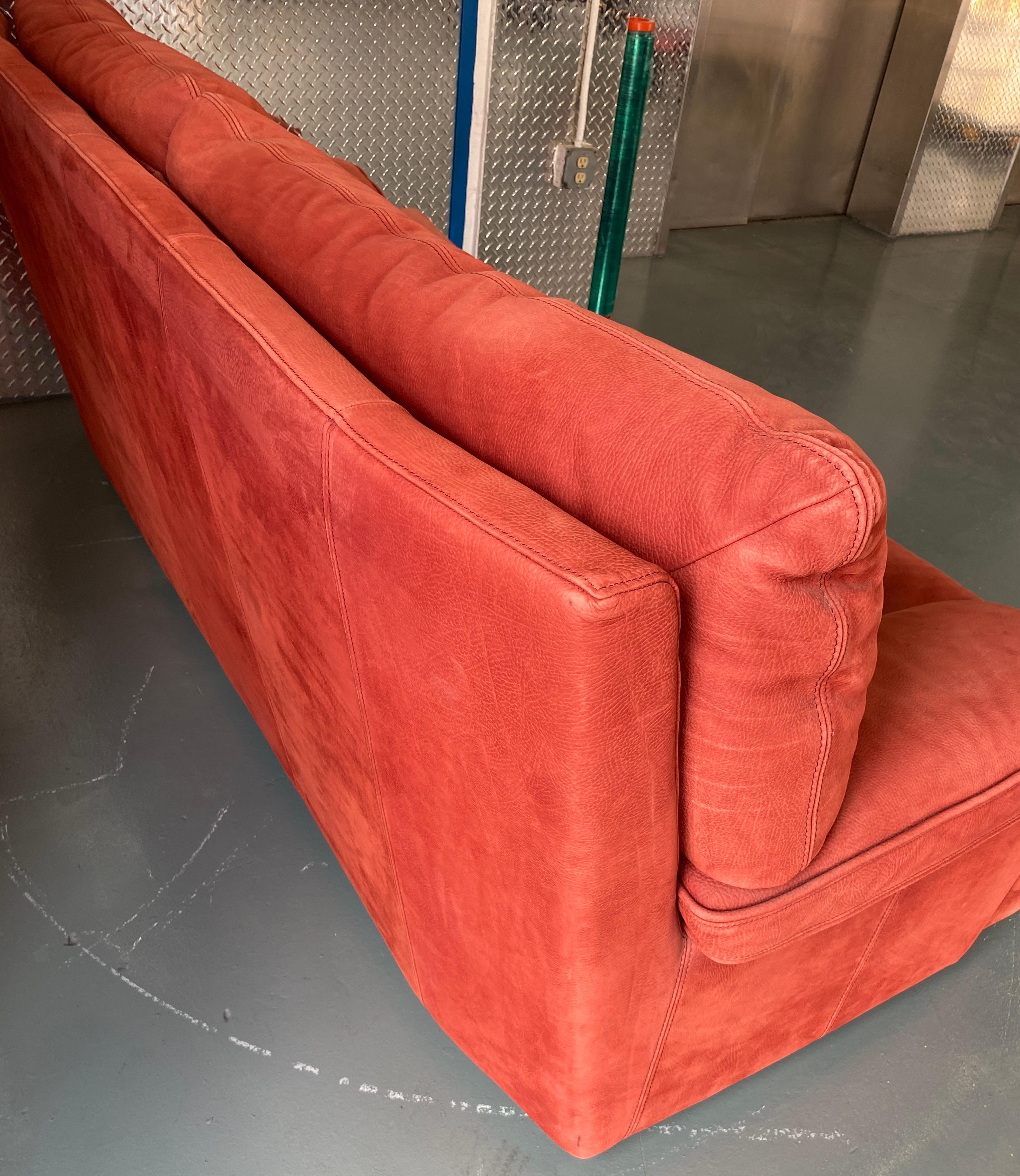 Salotti Italian Leather 2 Seater Sofa and Lounge Chair Set 1