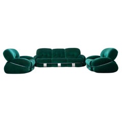 Salotto, 2 poltrone e divano 3 posti, Modello OKAY, Adriano Piazzesi, 1970
