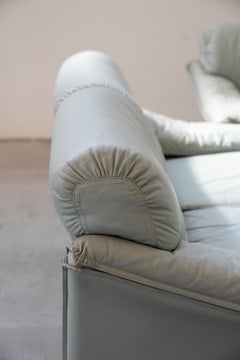 FD SALOTTI light blue faux leather complete living room