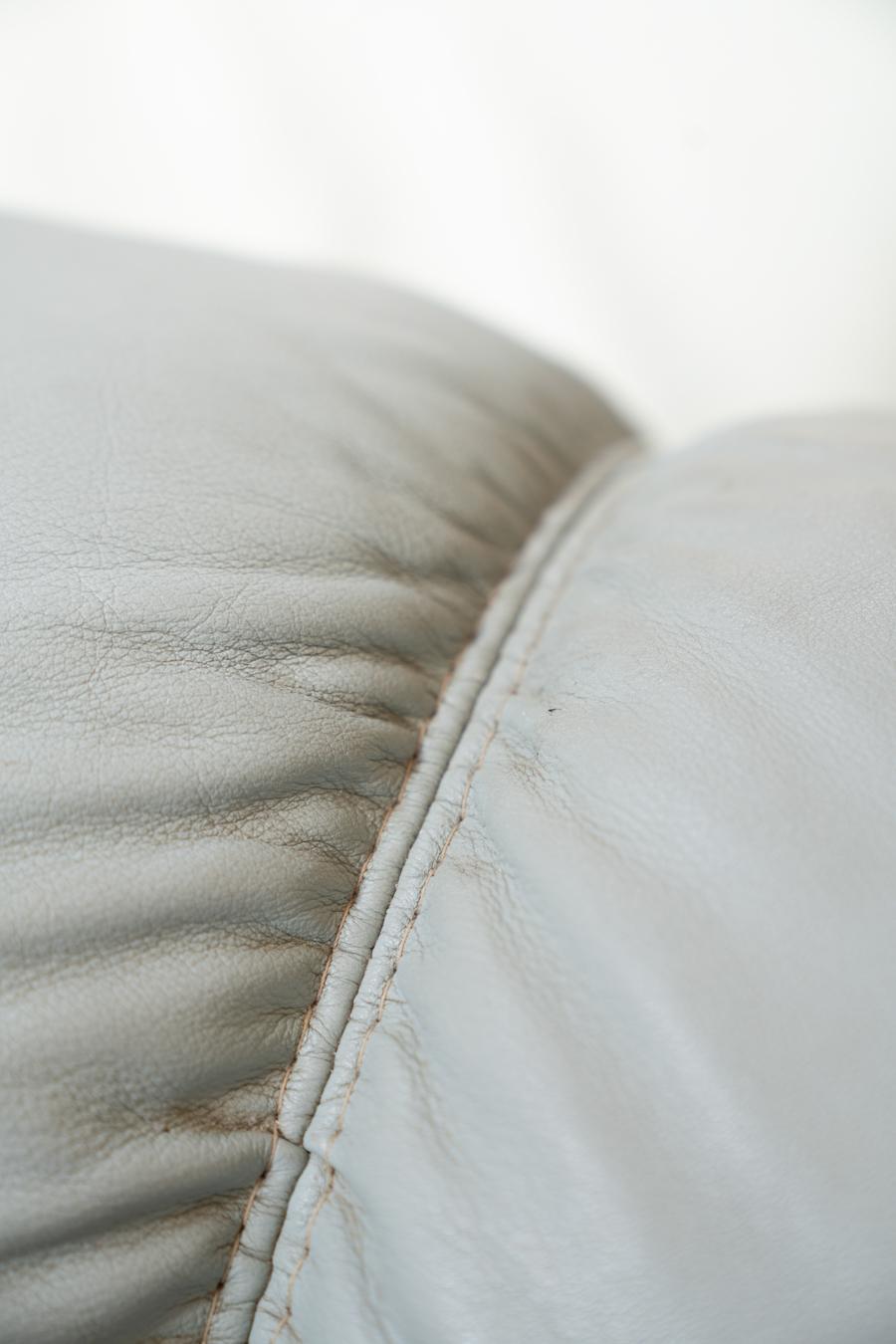 Late 20th Century FD SALOTTI light blue faux leather complete living room For Sale