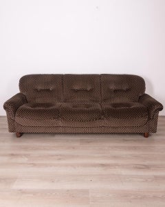 Italienisches Design 1970er vintage Stoffsofa und Paar Sessel