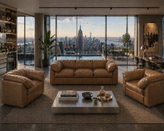 Living room Sofa and two armchairs from the 1970s, designed by Ennio Chiggio Habitat IDS