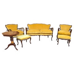 Antique Salotto Liberty completo set di 4 pezzi 1900