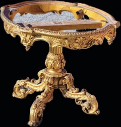 Noble carved and gilded drawing room, Charles X style - 19th century.