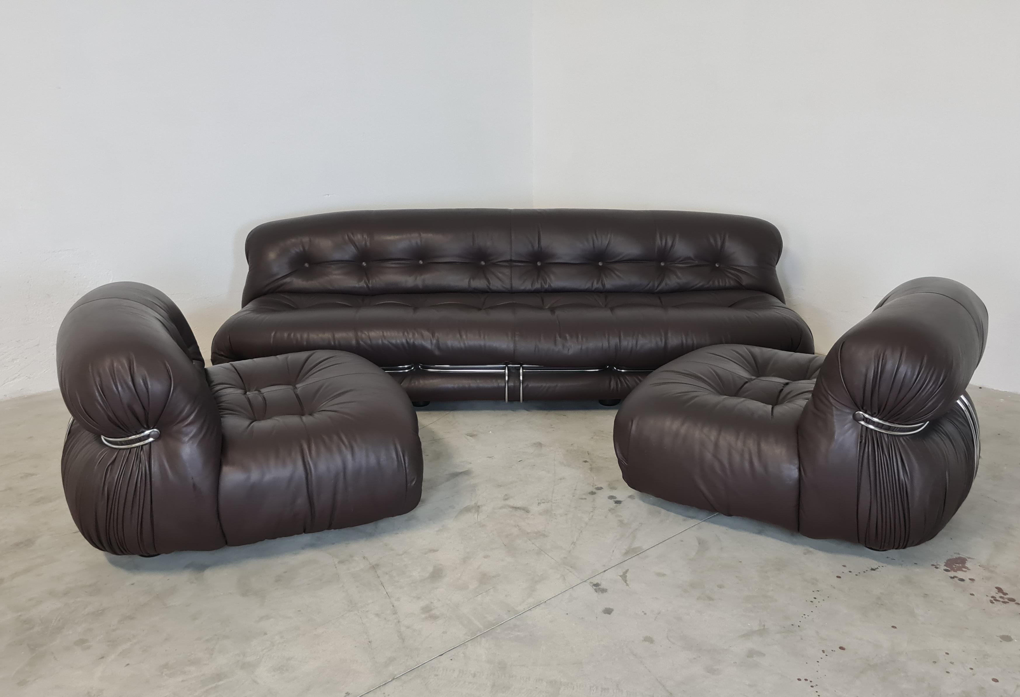 Divano e Poltrone Soriana di Afra e Tobia Scarpa per Cassina in vendita 11