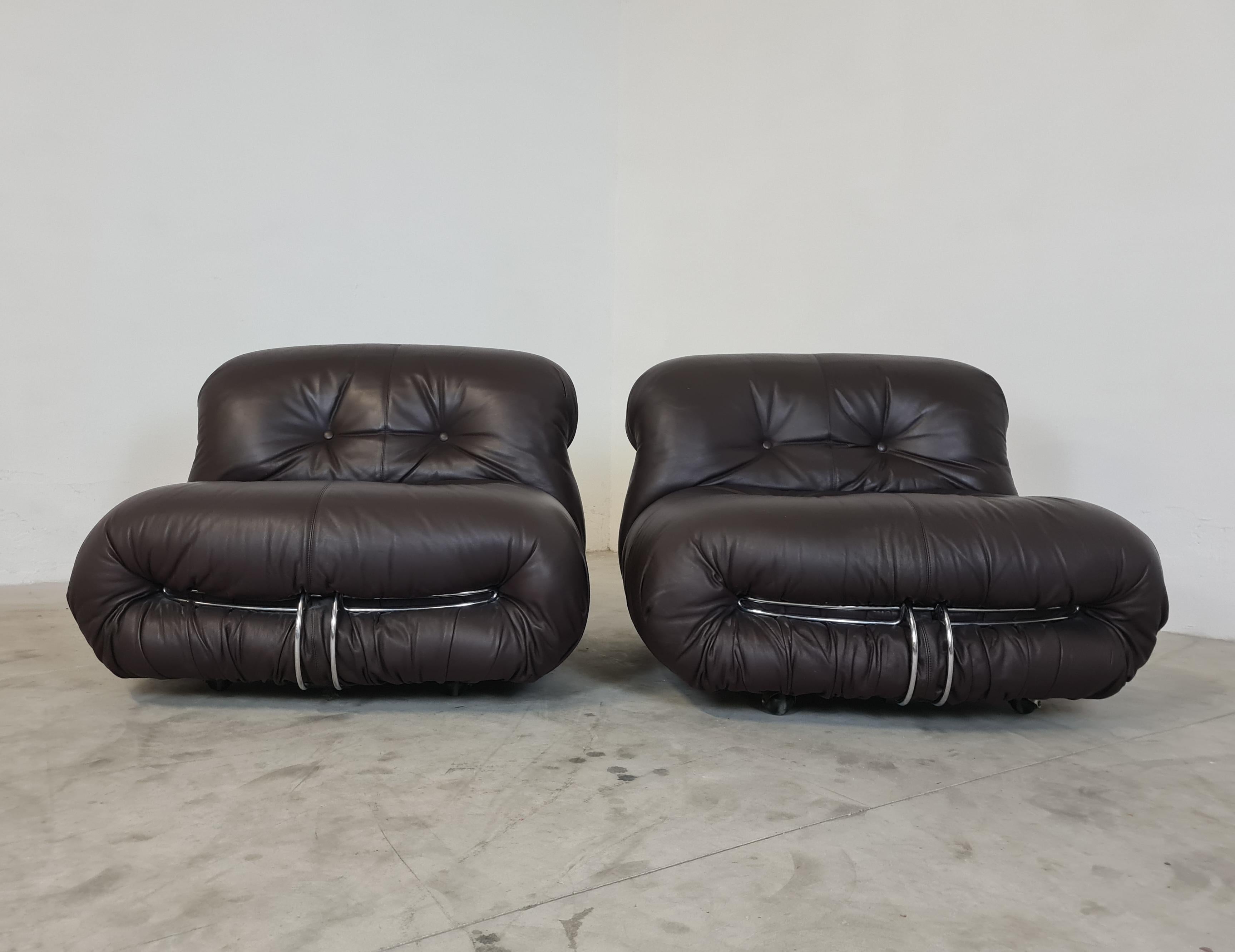 Italian Divano e Poltrone Soriana di Afra e Tobia Scarpa per Cassina in vendita