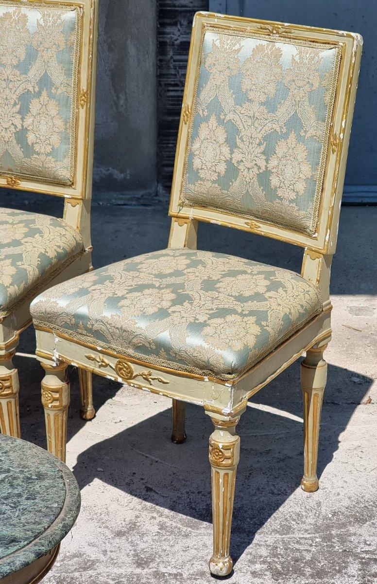 Salotto veneto laccato e dorato in foglia oro, fine XVIII secolo In condizioni buone in vendita a Vicenza, IT