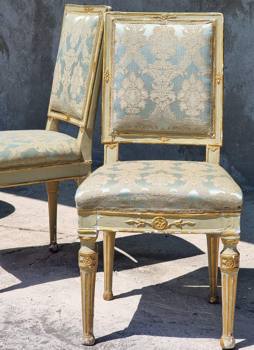 18th Century and Earlier Salotto veneto laccato e dorato in foglia oro, fine XVIII secolo in vendita