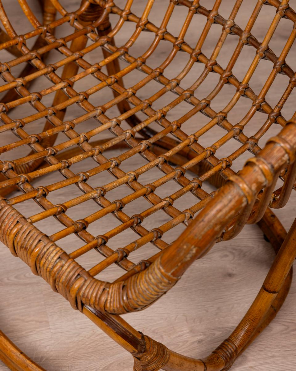 Salon vintage en bambou des années 1950 conçu par Tito Agnoli pour Bonacina en vente 3