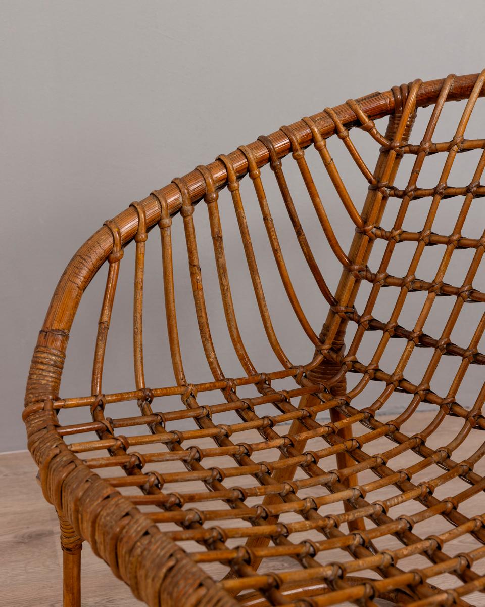 Salon vintage en bambou des années 1950 conçu par Tito Agnoli pour Bonacina en vente 8