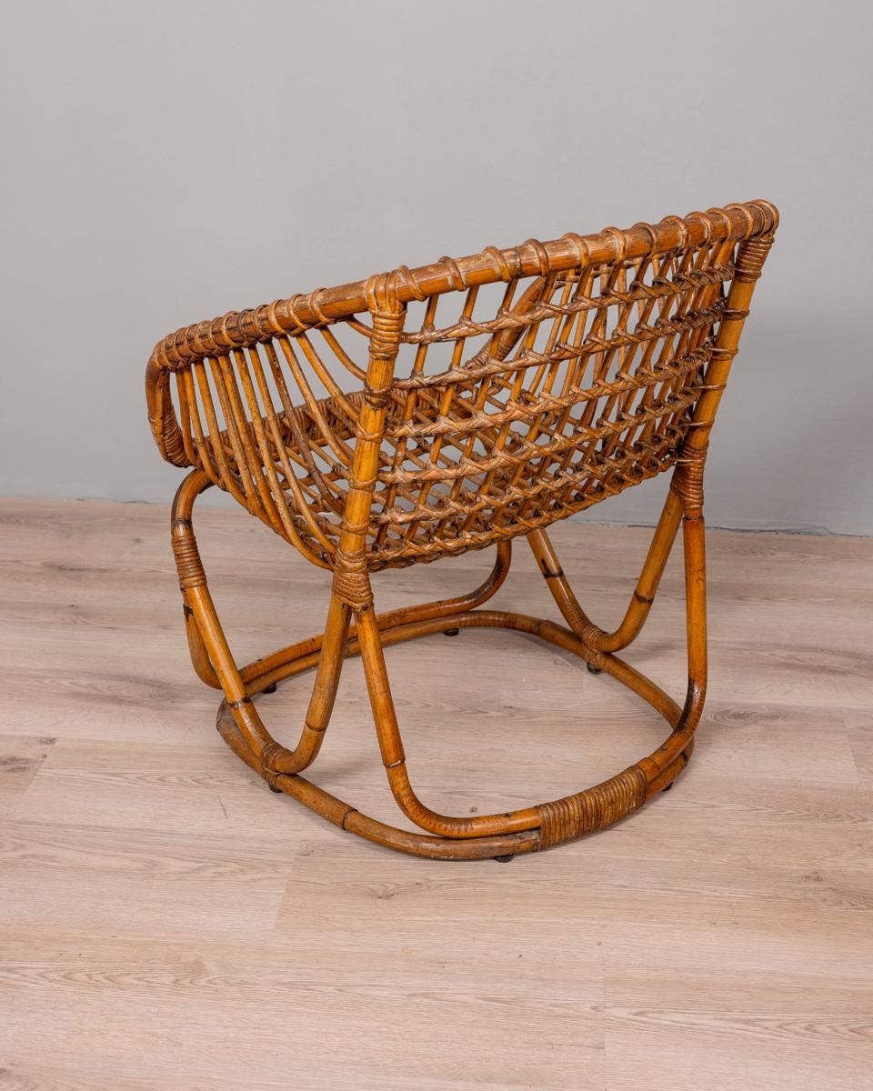 Mid-20th Century Salon vintage en bambou des années 1950 conçu par Tito Agnoli pour Bonacina en vente