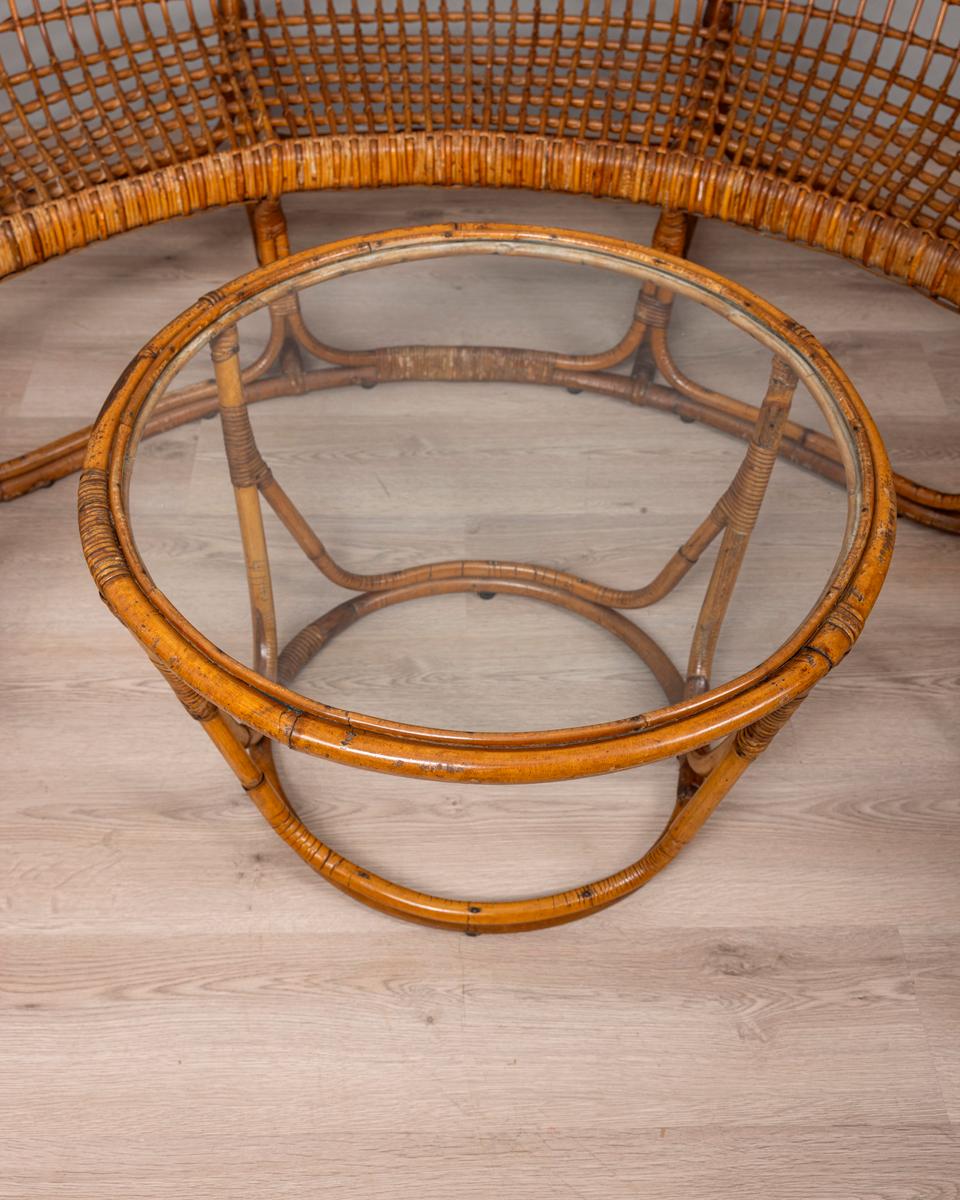 Salon vintage en bambou des années 1950 conçu par Tito Agnoli pour Bonacina en vente 2