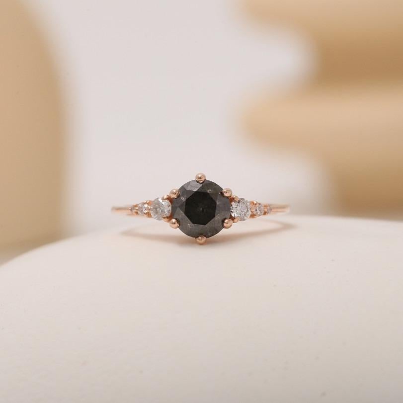Women's Salt And Pepper 1.63ct Diamond Ring For Sale