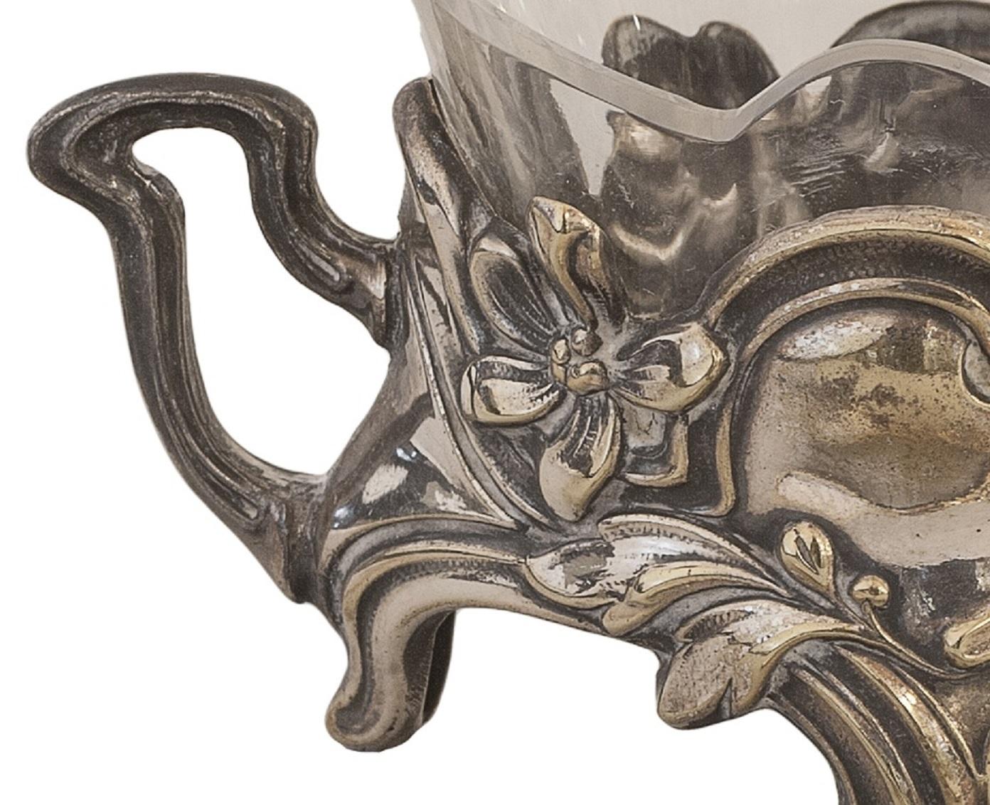 Cuillère à sel et à poivre avec cuillère, Art Nouveau, Jugendstil, Liberty, 1900 en vente 6