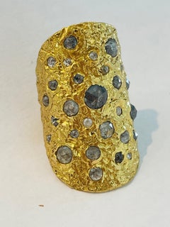 Athena Salt and Pepper Diamond Cocktail Ring in 22k Gold, by Tagili