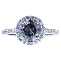 Salt and Pepper Diamond Engagement Ring with Halo, One of the Best