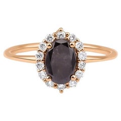 Salz und Pfeffer Diamant Halo 1,17ct Ring