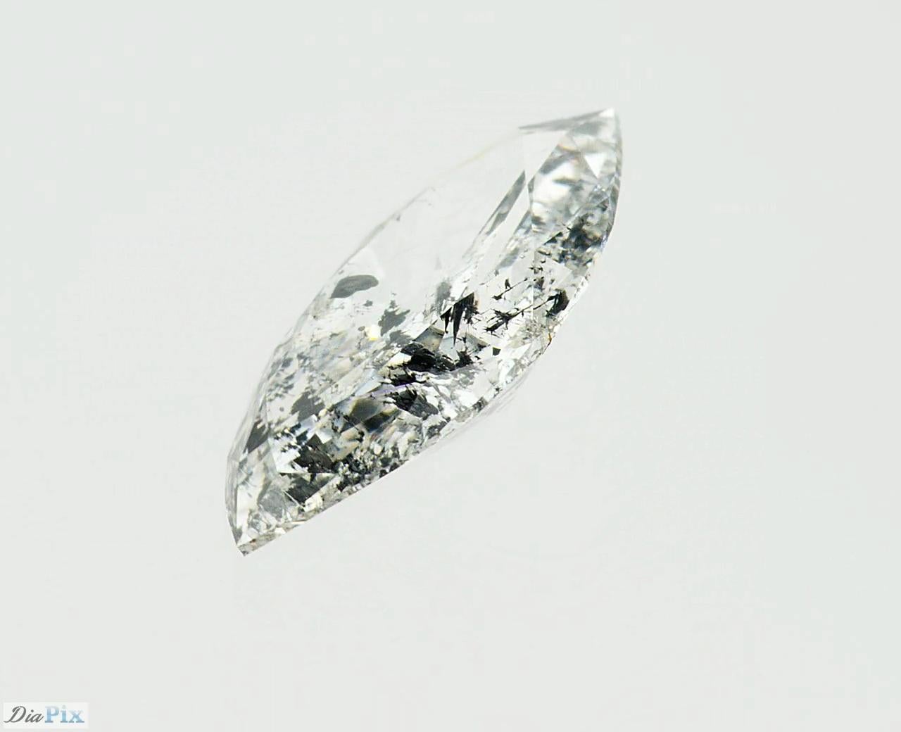 Marquise Cut Salt and Pepper Diamond, Marquise, 2.40 Carat For Sale