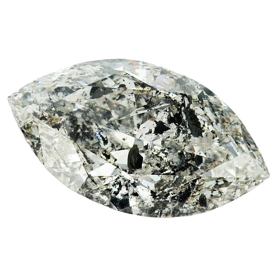 Salz-und-Pfeffer-Diamant, Marquise, 2,40 Karat im Angebot