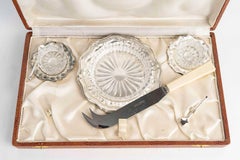 Salt and Pepper Set and Butter Dish in its Box, 20th Century.